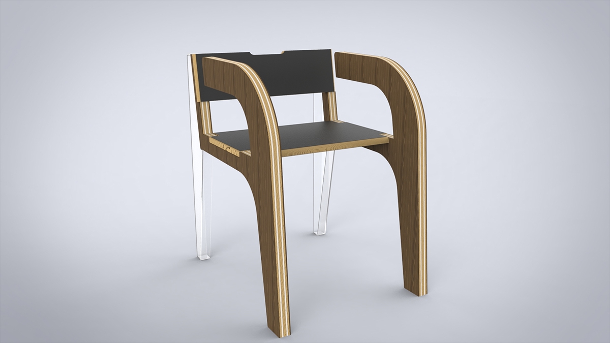furniture design industrial wood plastic Molded 3D concept caracas venezuela chair rendering development innovation