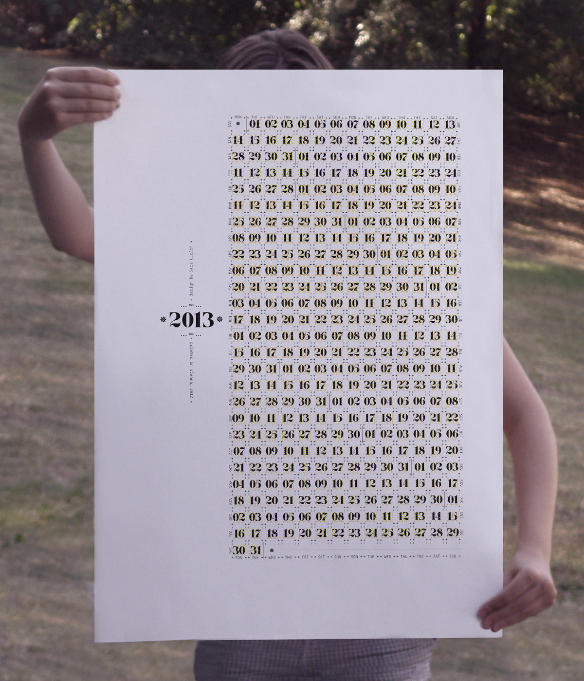 calendar  2013  typography screen printing poster
