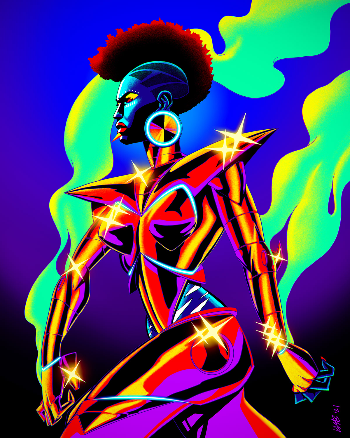 afrofuturism black art Character design  depthcore Fashion  ILLUSTRATION  nft retrofuturism Sci Fi