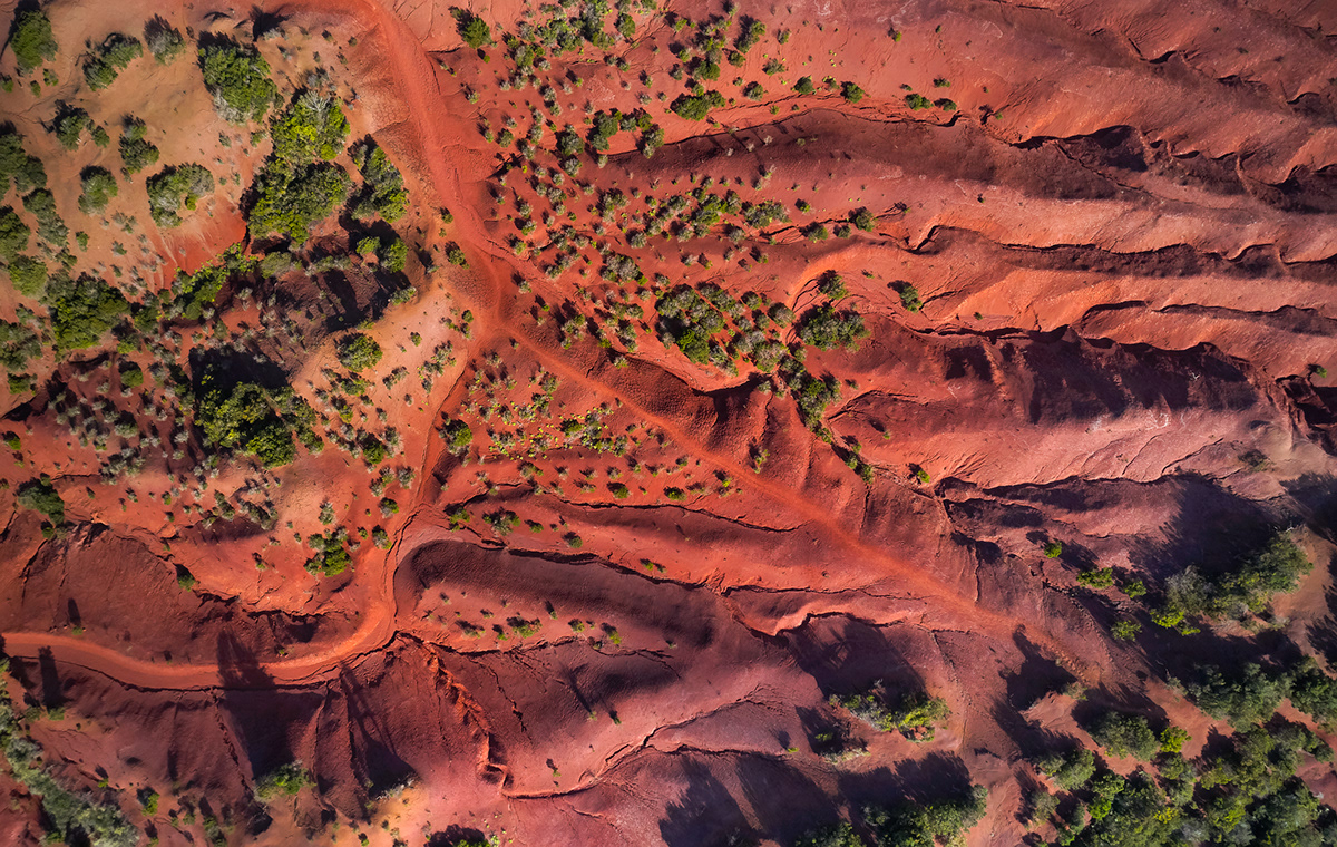 La Gomera spain canary island erosion Landscape red Nature Photography  drone top-down