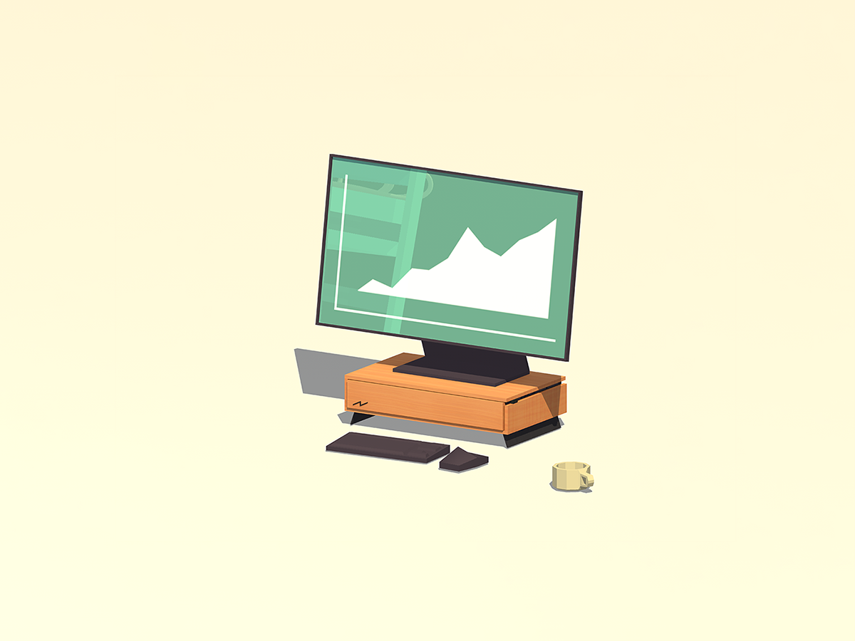 3D model Low Poly Computer Maya ILLUSTRATION  relaxing color