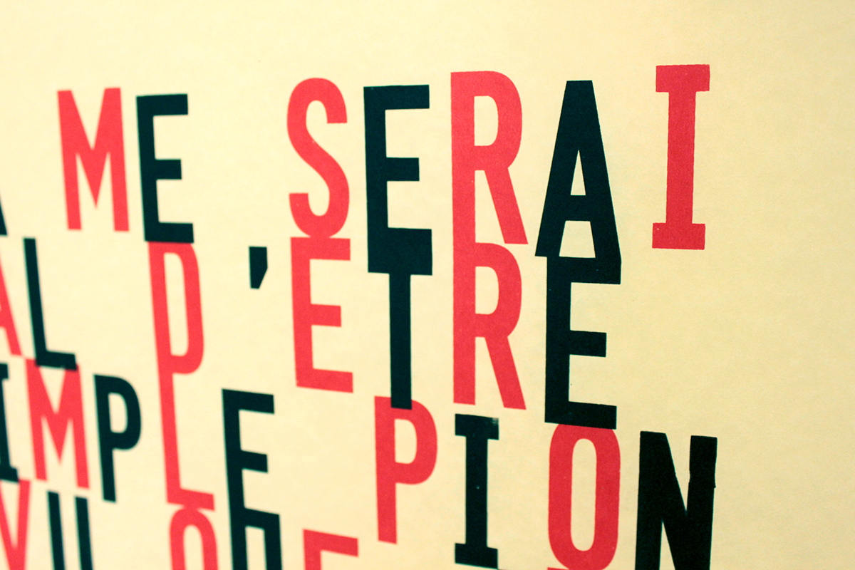 poster affiche Bradel Typographie sérigraphie damier échecs