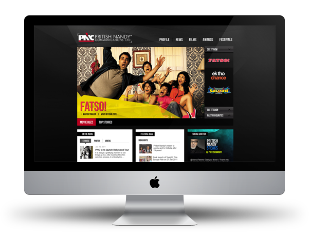 communications PNC flyingcursor Pritish Nandy Communications Website Design history red & black filmsite Corporate Site moksh 