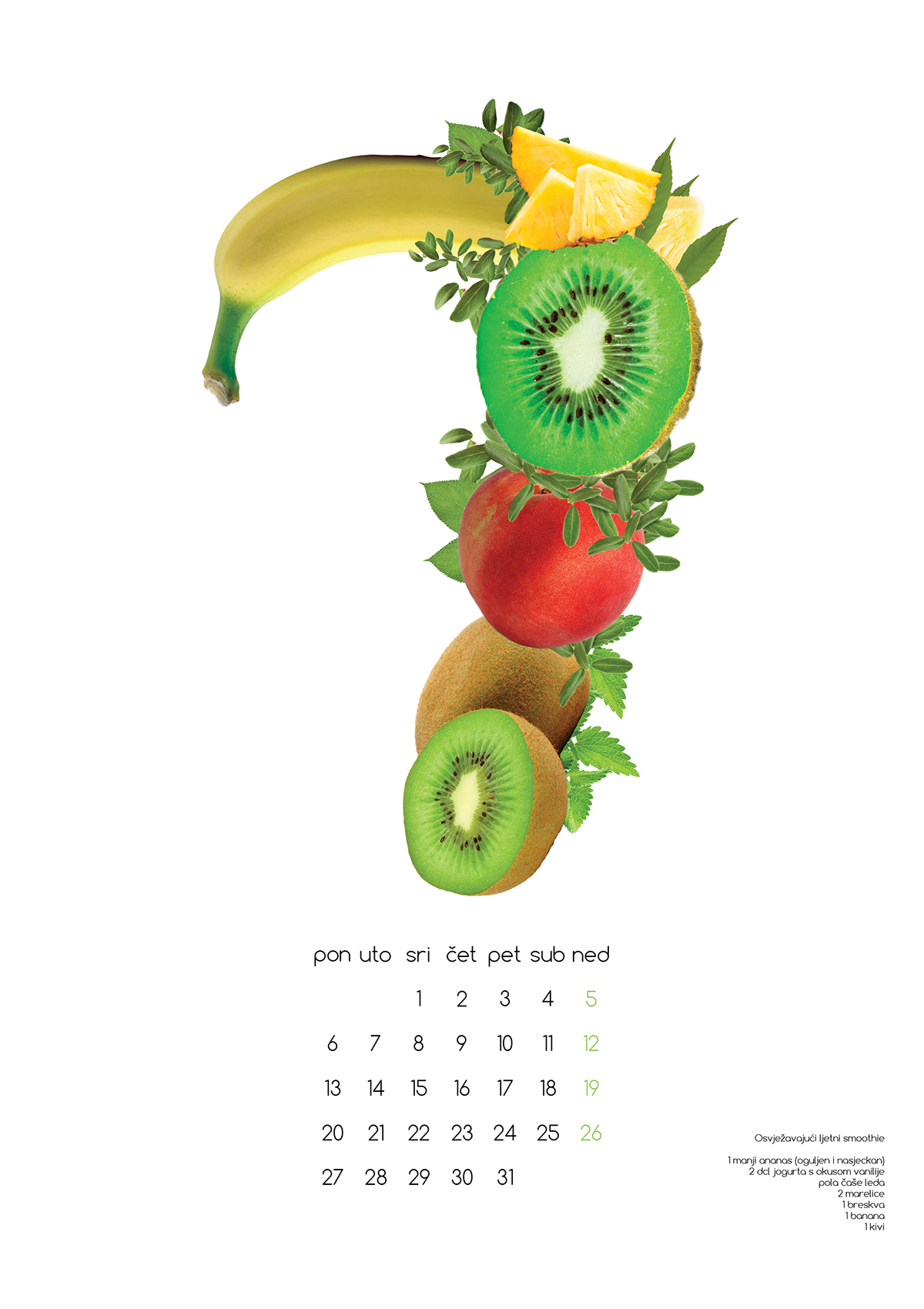 calendar fruits smoothie healthy seasons