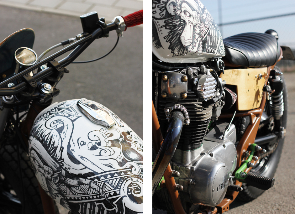 fuel tank motorcycle custom bikes Collaboration markers yahama X650 Cool Kid Customs Wall Dizzy