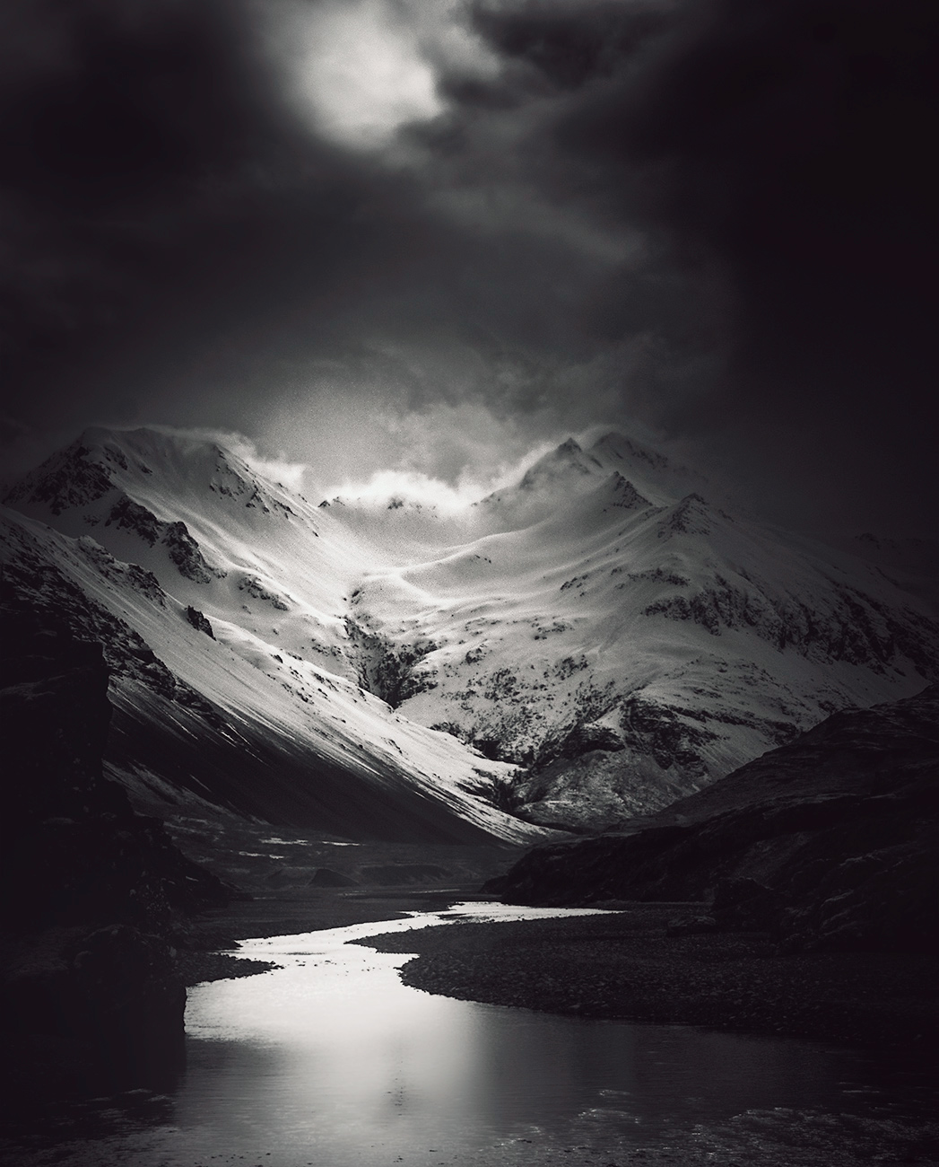 iceland infrared monochrome Moody long exposure dark