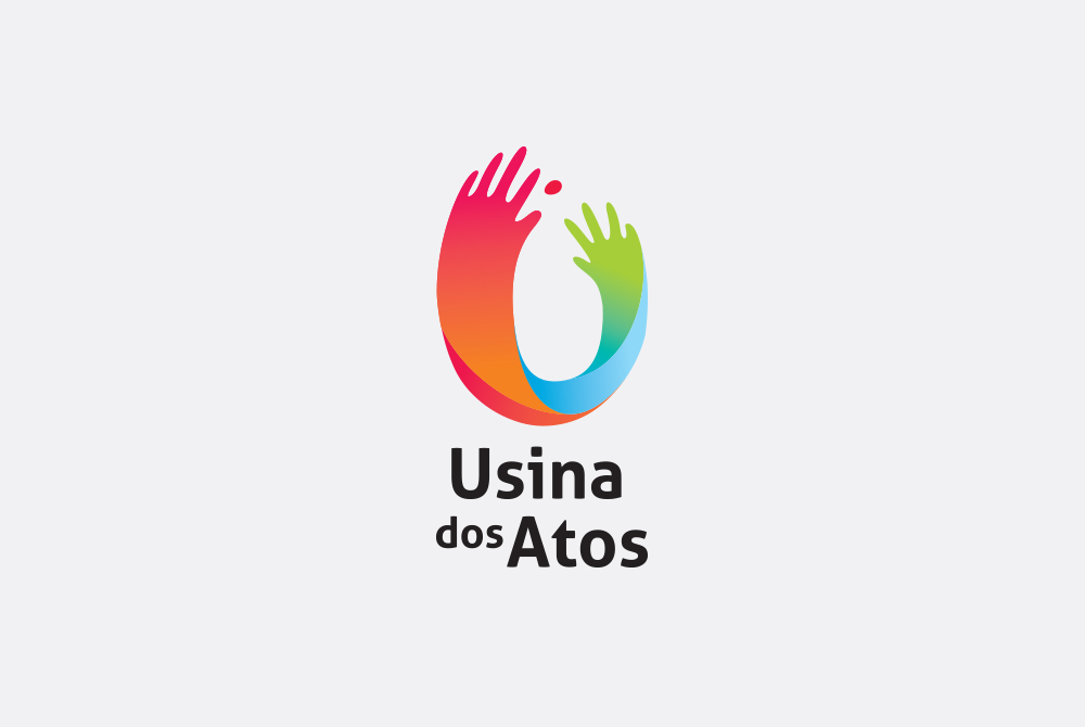 logo brand hand paint ong usina colors mix gradient Stationery Logotype marca Logotipo alberto