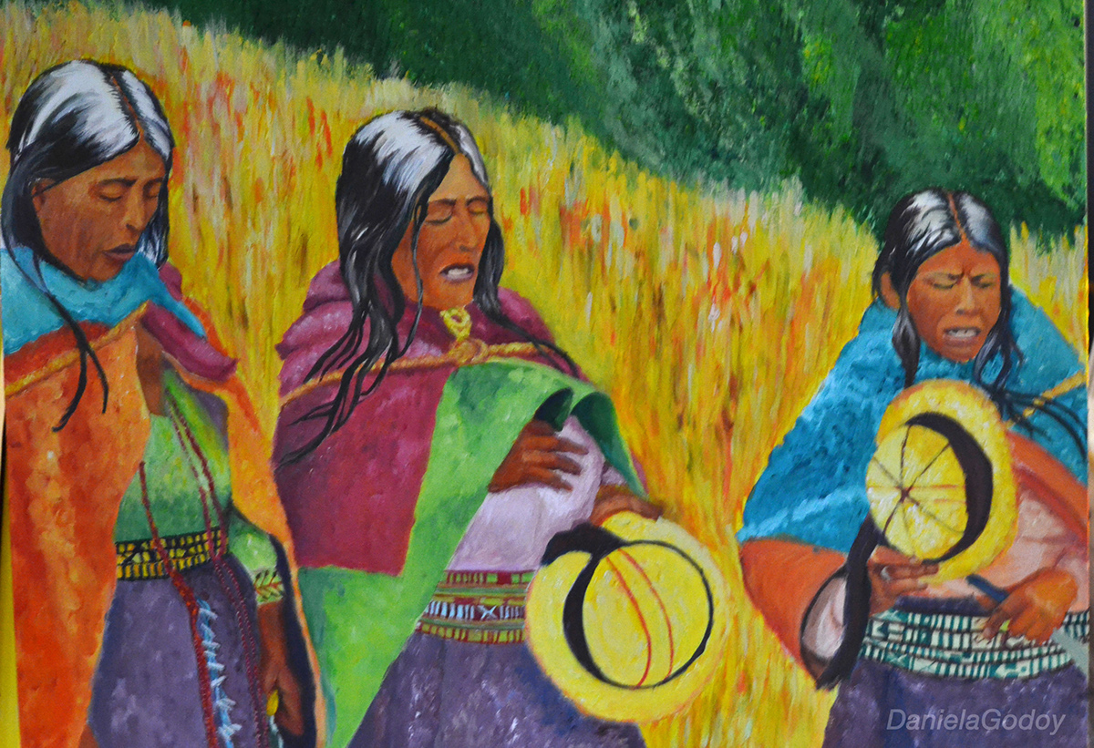  portrait painting   illustrations colorful women Ecuador