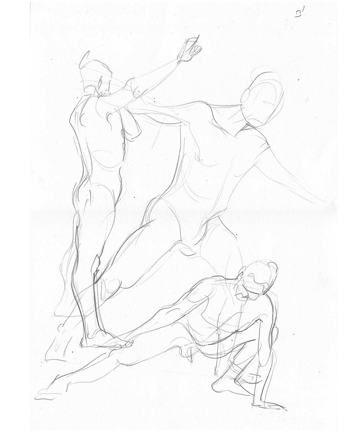 sketching nudes models dancer dancing posing ink pencil Aktzeichnen
