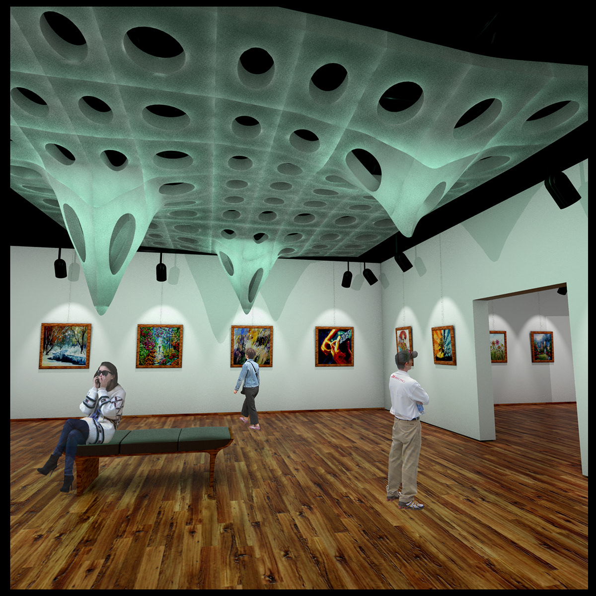 Movable Ceiling Art Gallery  exhibition space interactive architecture Dynamic Architecture