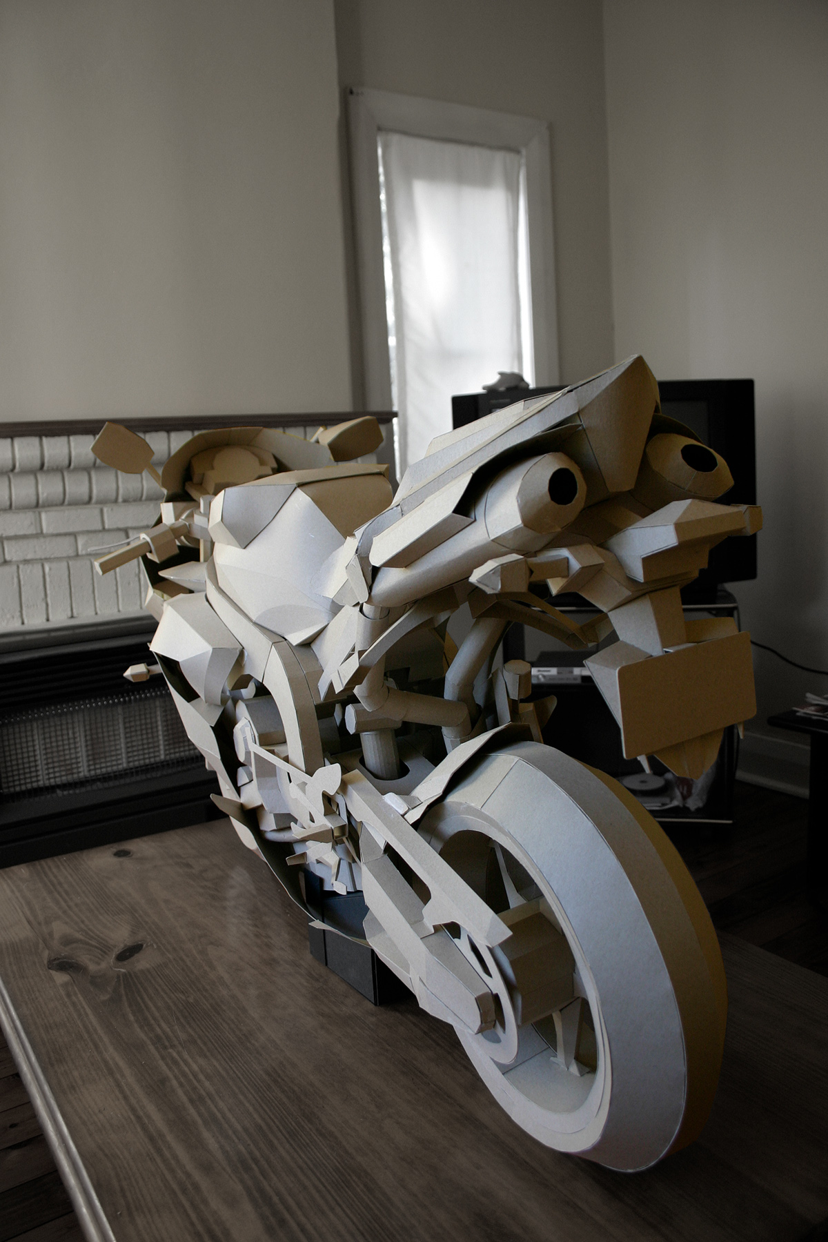 cardboard motorcycle model craft  art