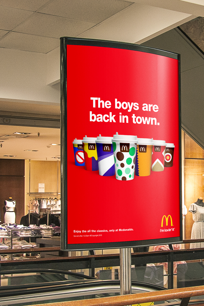 McDonalds mcdonald's fastfood drinks brand advert poster concept icons