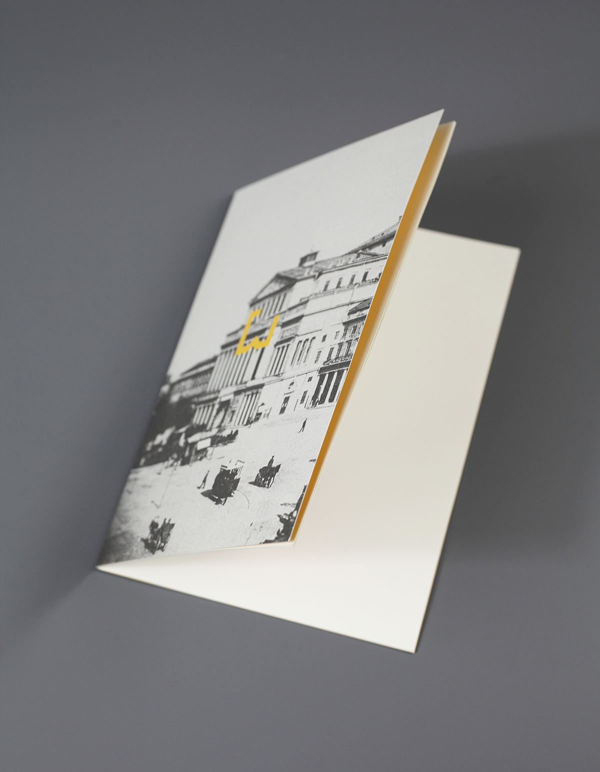 conference warsaw poland museum theathre science lectures yellow paper photos visual identity grey
