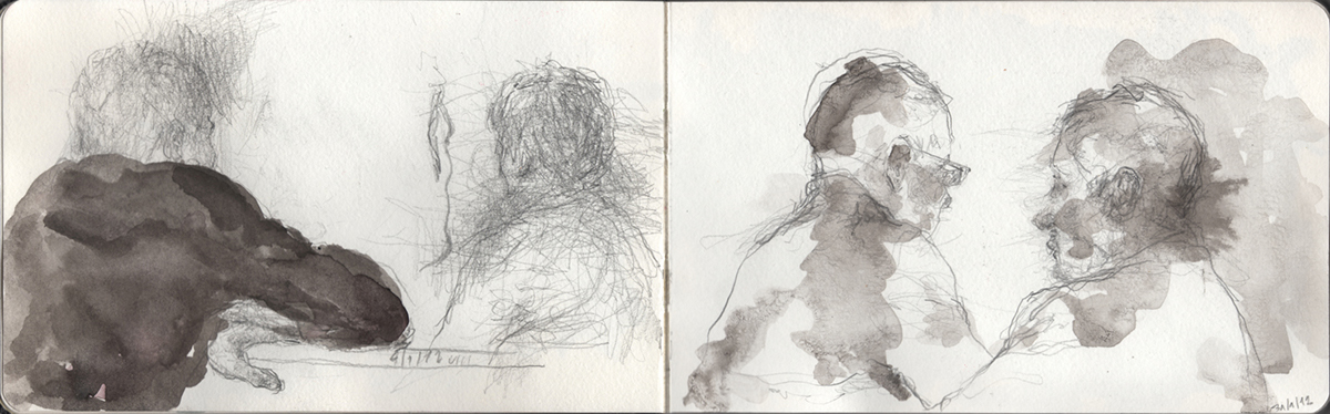 moleskine sketchbook sketch self portrait self-portrait figure pencil ballpoint sketching graphite