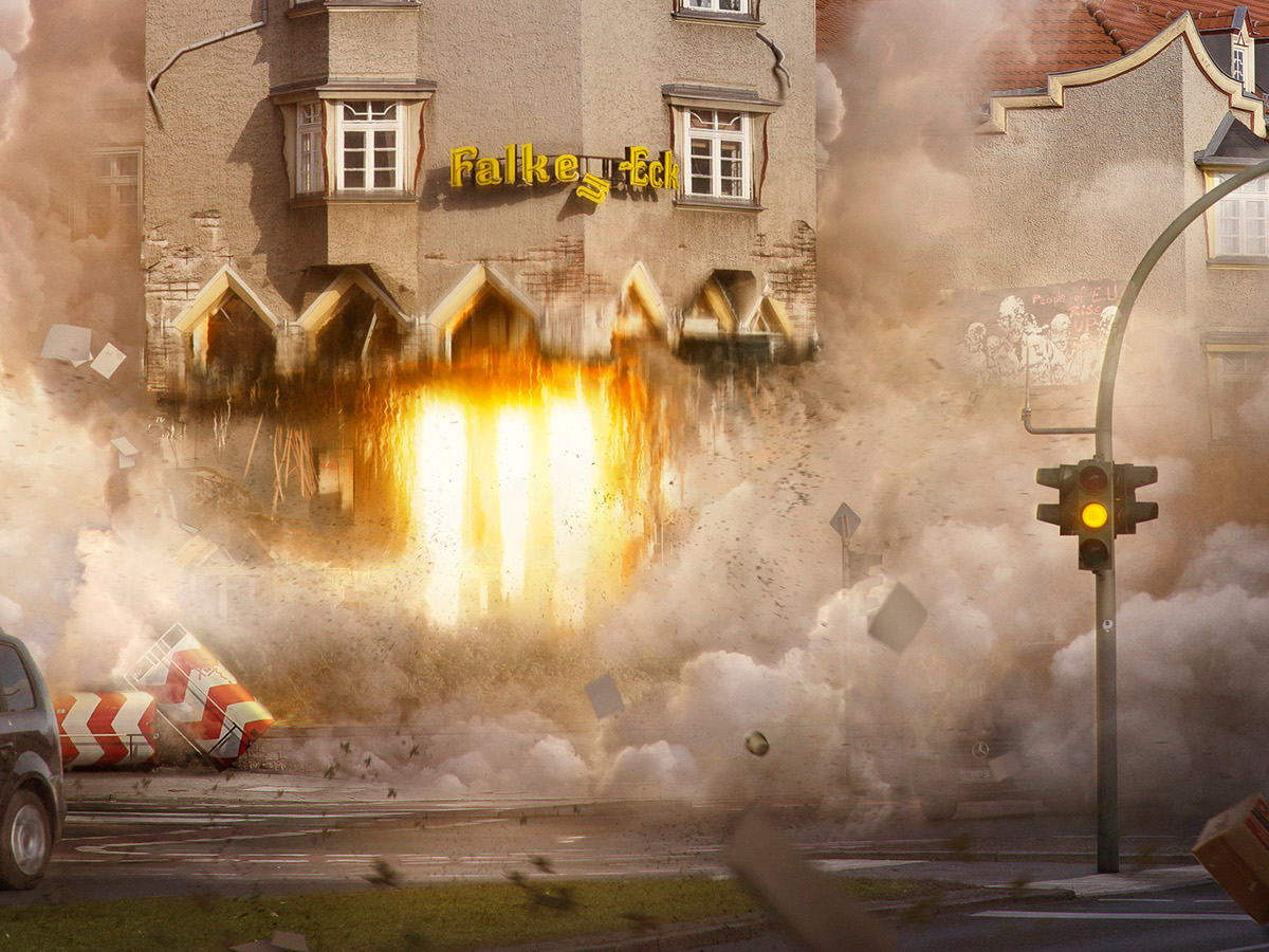 berlin fire rocket launch action War photoshop falkeneck