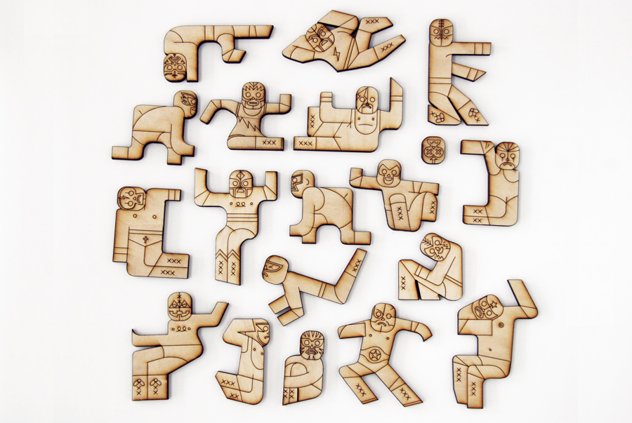 lucha libre Mexican Jigsaw game puzzle wood