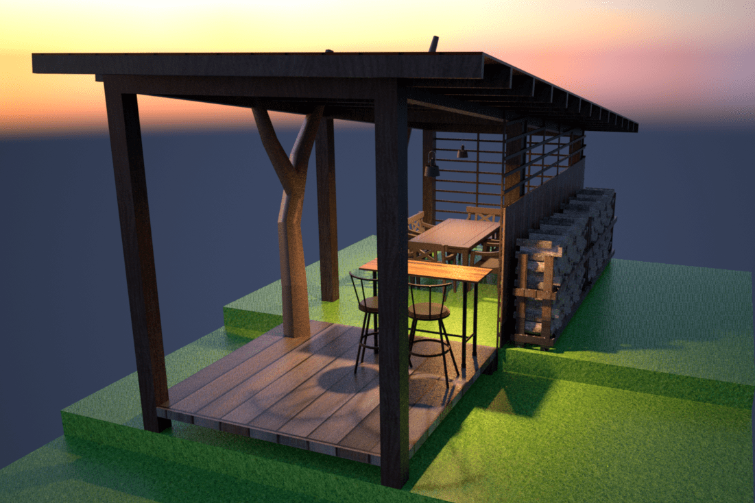 terrace wooden construction