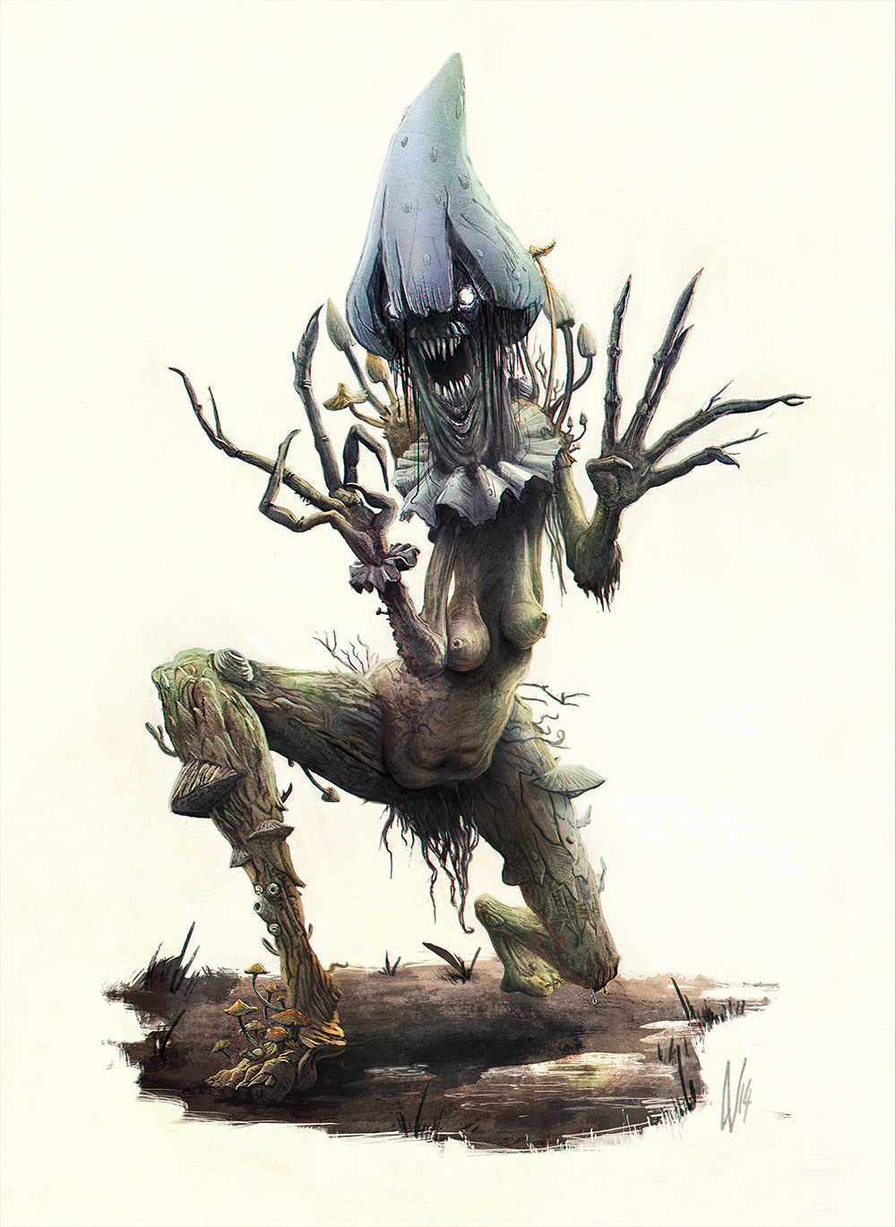 Critter creep mycoid mushroom myco Creature Design concept art Game Art monster ghoul medieval fairy tale fable Dark Fantasy fantasy