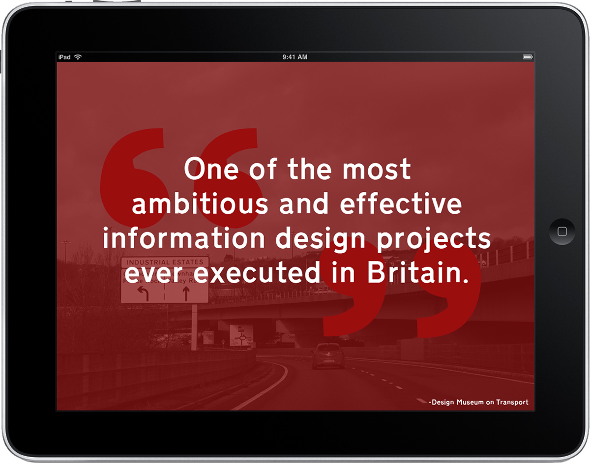 Adobe Portfolio app Transport Interstate UK usa book editorial app design typographic Typeface colours apps new Calvert