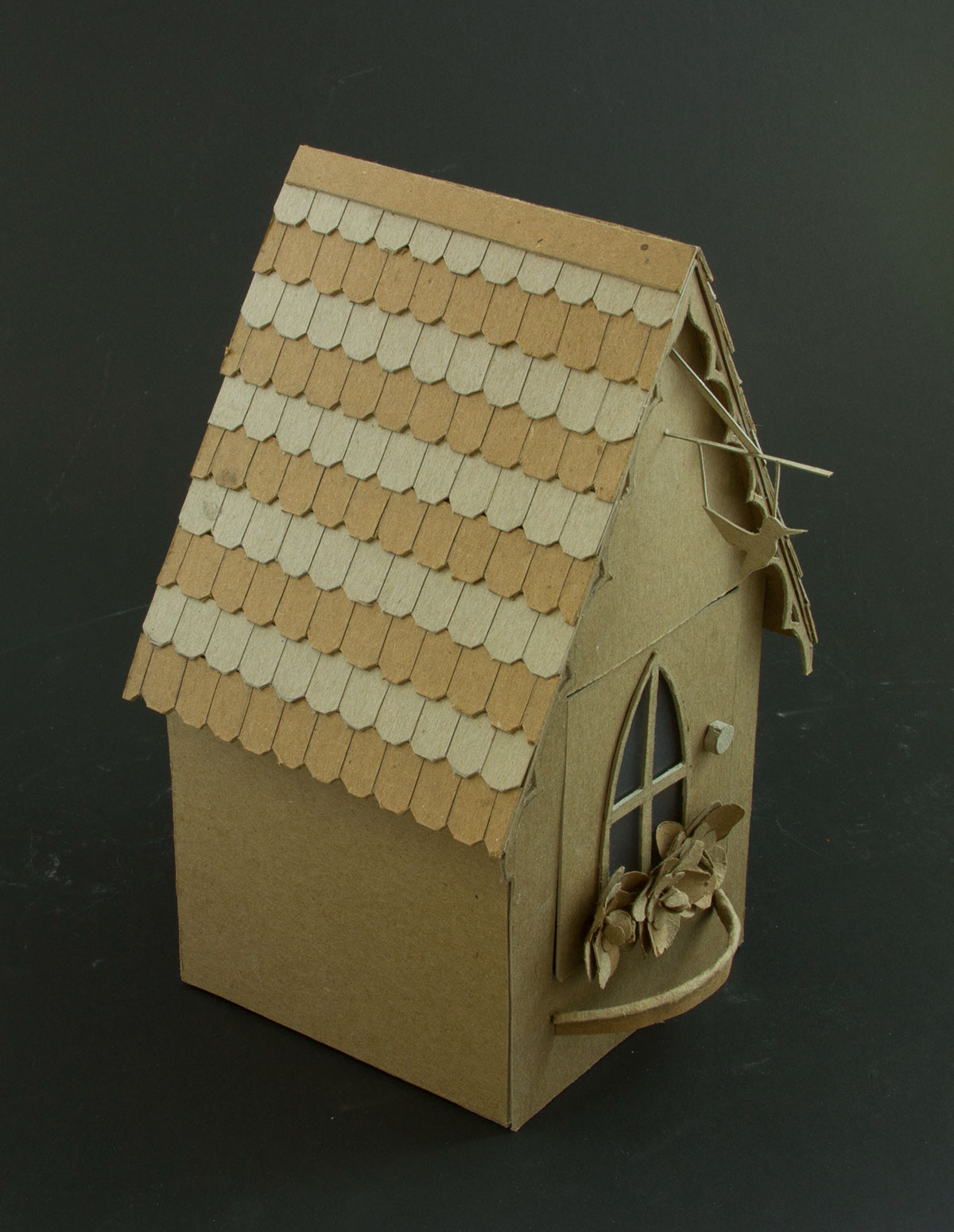chipboard model bird feeder