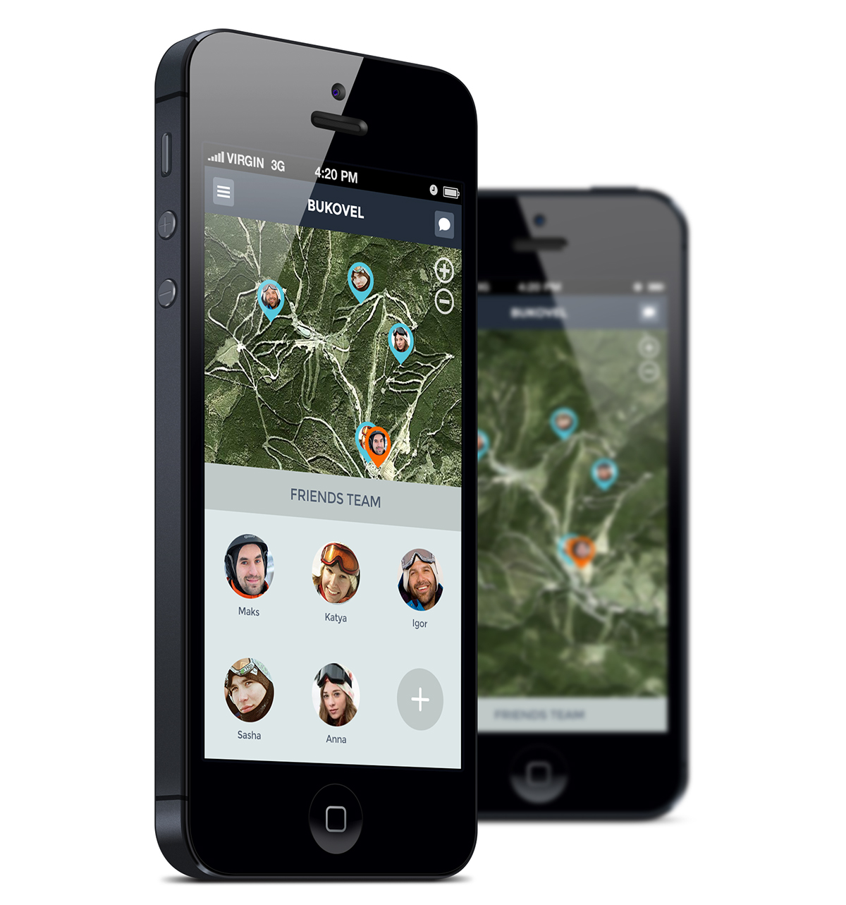 app mobile iphone application Snowboarding skiing UI teamride clean flat minimal flat ui Google glass google glass app