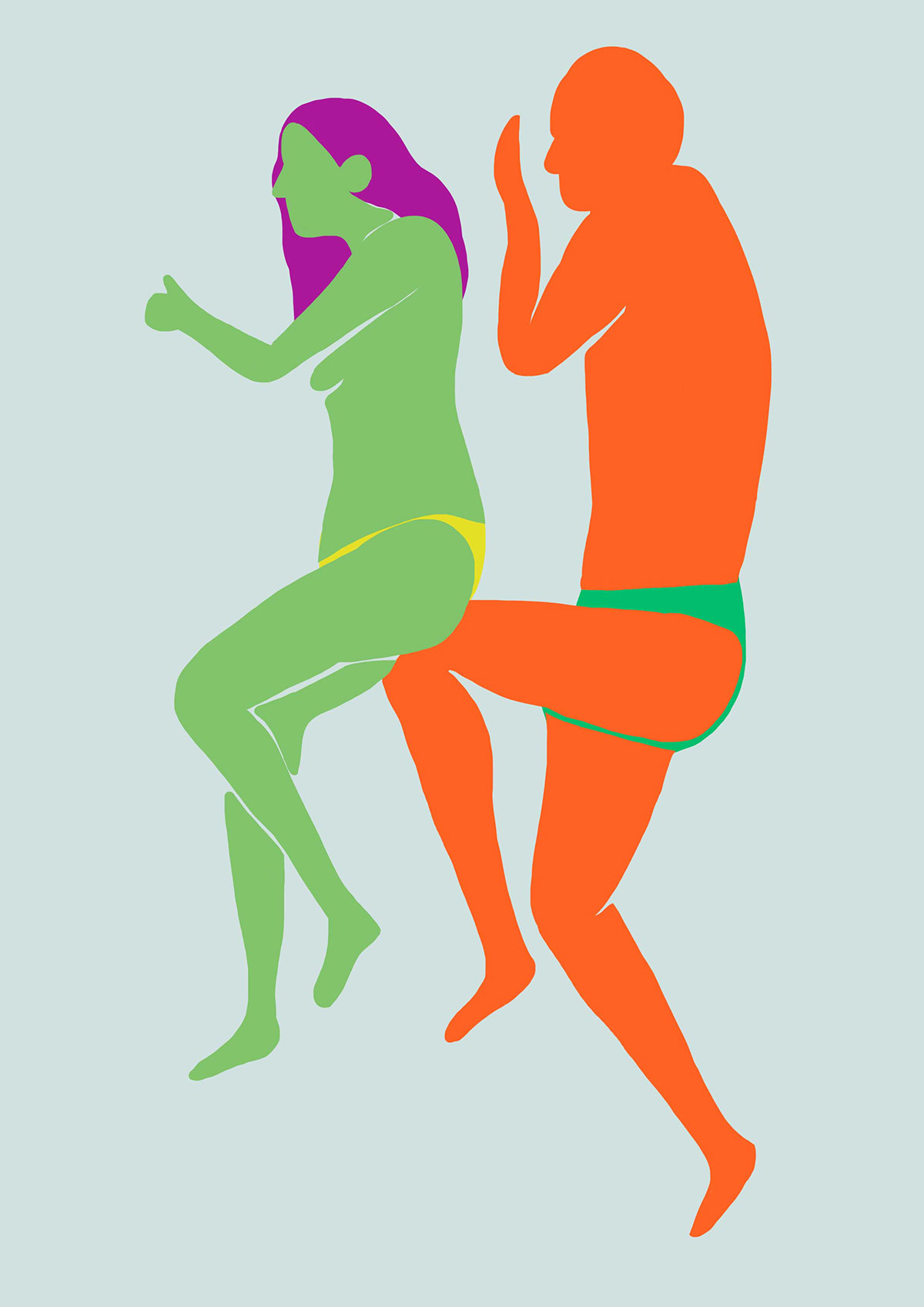 Love Lovers beds digital painting illustrations positions