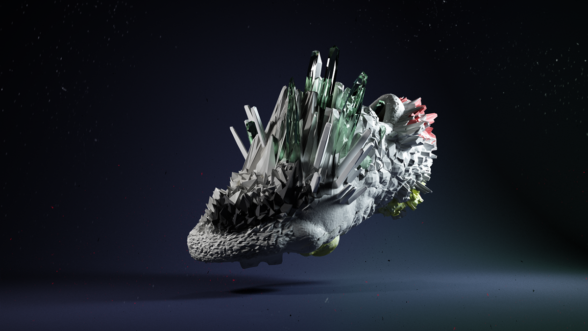 Nike genealogy innovation 3D revolution Cinema 4d c4d maxon Render spider web Glitch Transformation after vray