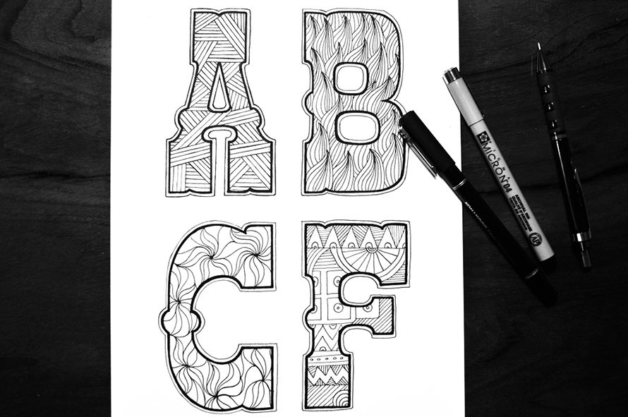 letters type alphabet  illustrated letters hand drawn paper Hand made letter illustration on letters sketches logo &  ABC  ink tipografia handmade