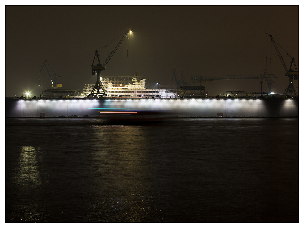 hamburg harbour port lights docks ships long exposure night photography Urban night lights