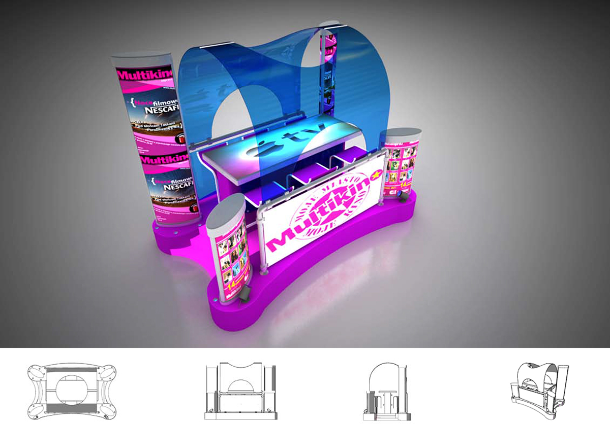 3D pos posm Btl pop Stand Exhibition  fairs