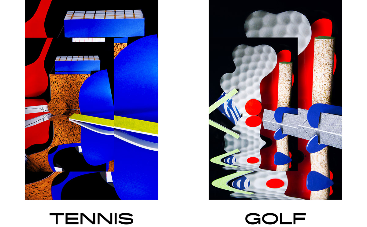 Adobe Portfolio sports Photography  golf foot basket tennis mirror Distorsion reflect graphisme
