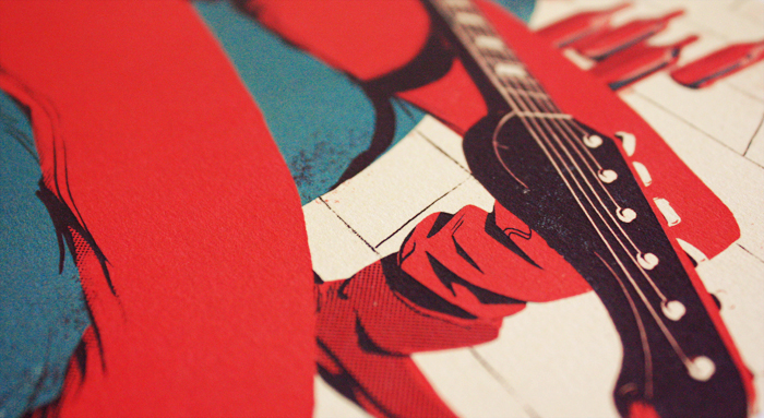 Adobe Portfolio Cover Art Album LP cover design johnny winter blues guitarrist guitar tattos digital screenprint JER Juan Esteban