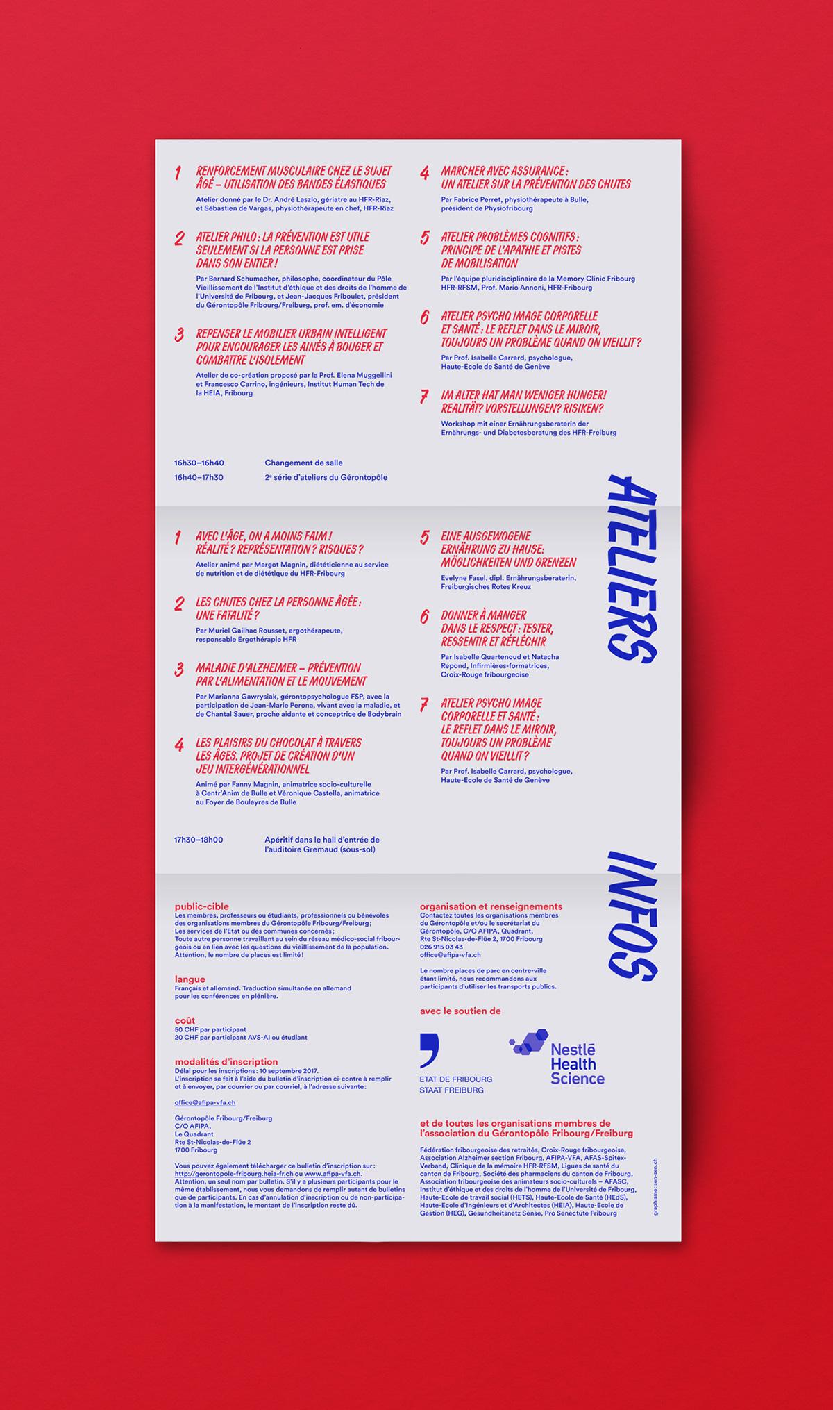 Programm Health Association red blue typography   neon colors
