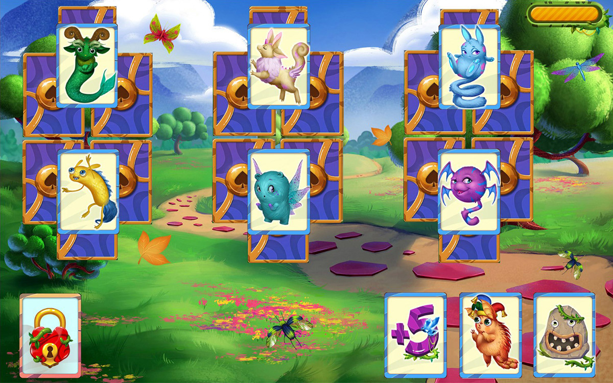 GUI UI solitaire monsters cards card