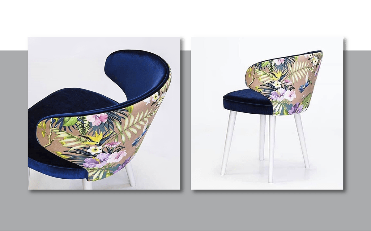adobe illustrator design furniture fabric pattern textile vector колибри Tropical furniture design  Interior