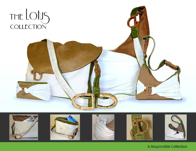 eco friendly Sustainable handbags luggage set Collection linen leather sewing pattern bags