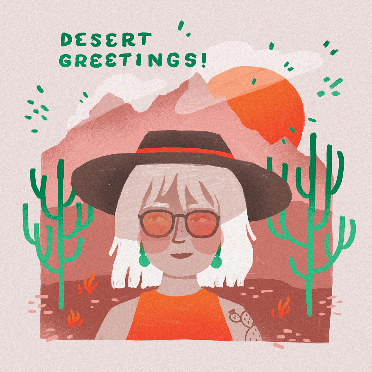 ILLUSTRATION  Procreate iPad desert cactus portrait apple pencil