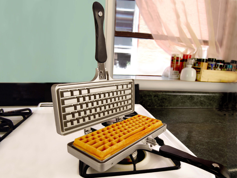 keyboard Waffles waffle iron Keyboard waffles product design  cookware kitchen geek chris dimino Gadget