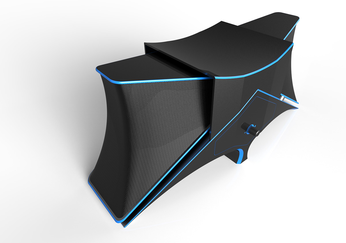 speaker 3d modeling design Rhino blue product desktop speaker desktop Computer stereo keyshot