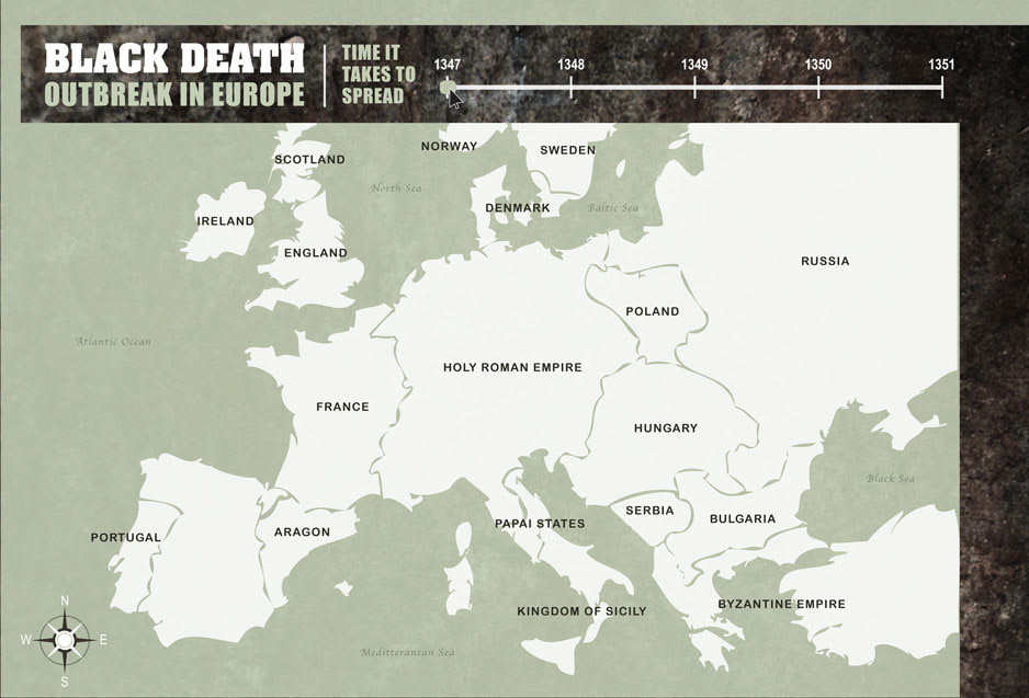 black death Black Plague infographic Interactive Mapping