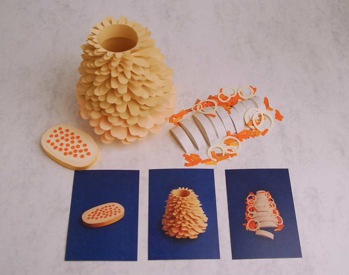 Christmas herring papercraft IKRA baumkuchen postcard paper Food 