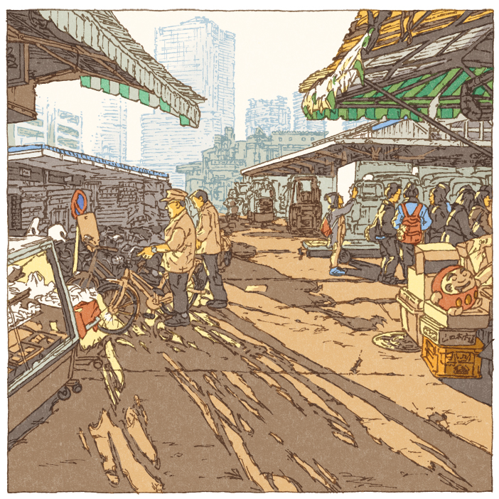 sightseening tokyo japan japonism ukiyoe 下町 イラスト pop 侘寂 Landscape 漫画 comic bandedecinee