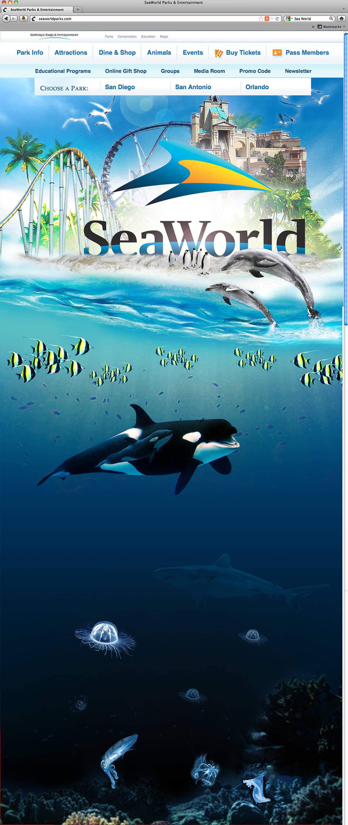 Sea World Web home page  Richards/Lerma the richards group  Concept