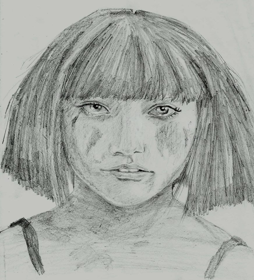 SIA Maddie Ziegler dibujo drawn Ilustración en lapiz arte tradicional foto Bella chica