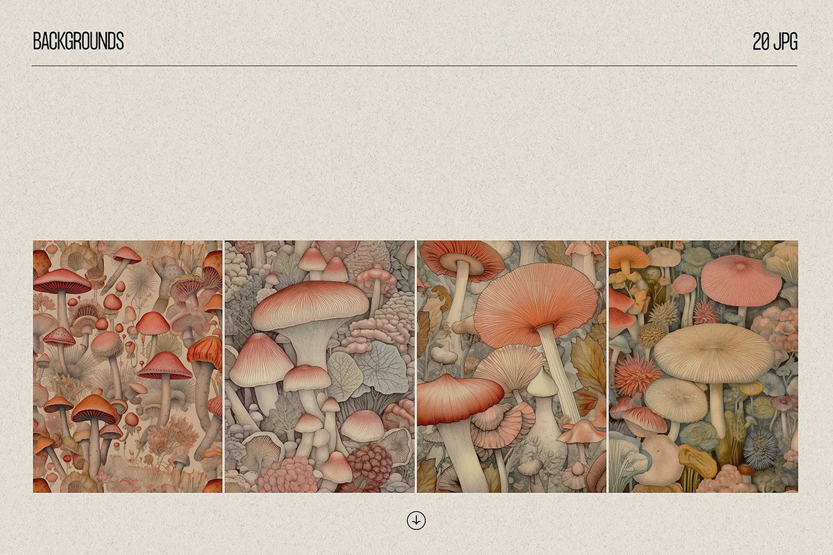 mushroom acid psychedelic Fungi old botanical vintage ai midjourney