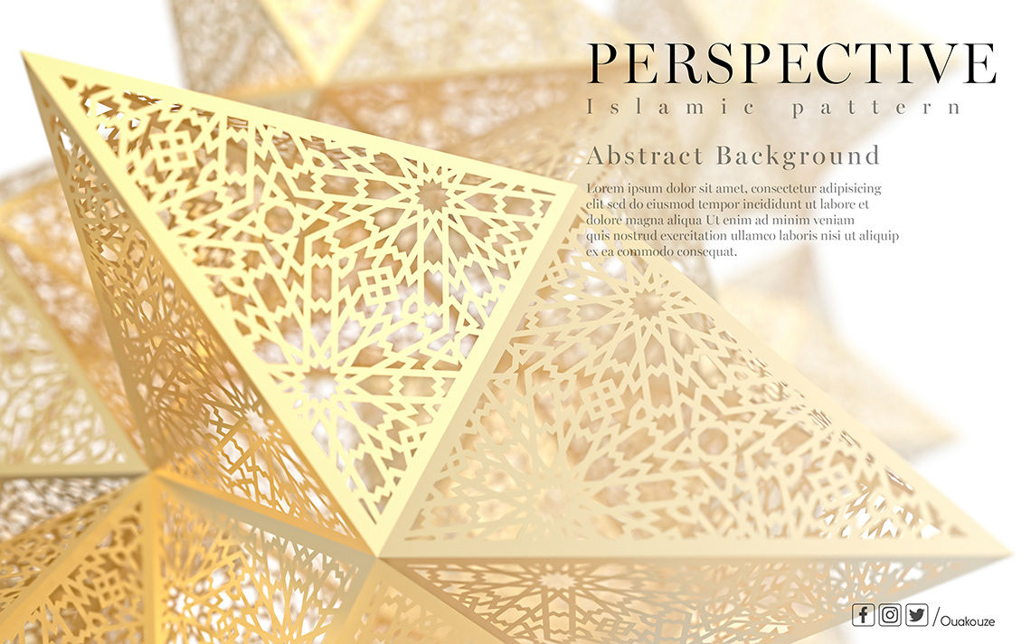 background islamic pattern abstract arabic design 3D art