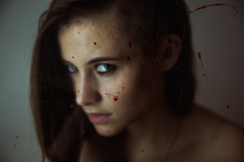 women night dark model art hair blood horror