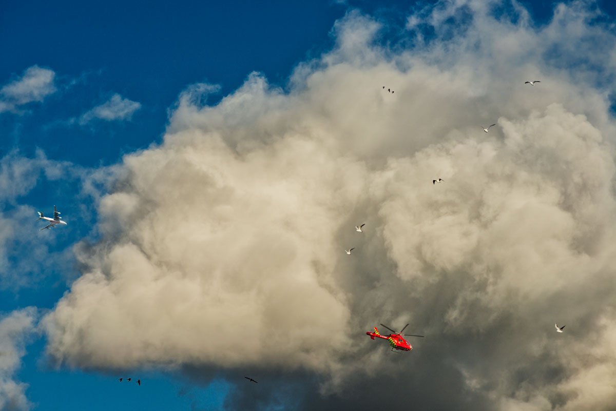 clouds airplane SKY birds compositing