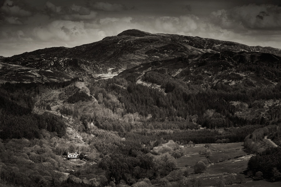 Snowdon Landscape black and white mountains