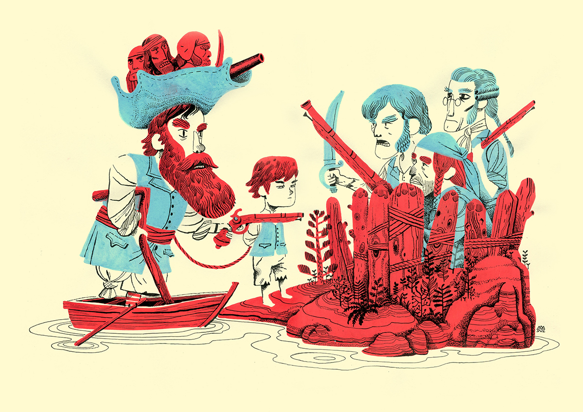 pirates sketch stevenson treasure island